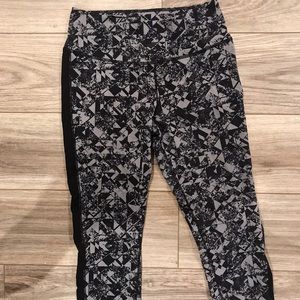 Grey and Black Printed Nike Leggings
